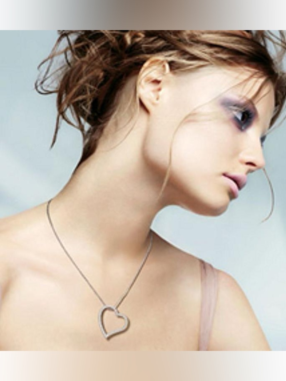 Swarovski Crystal Silver Tone Heart Pendant Necklace